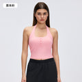 Henri collar halter vest for women with chest pad silmslimming look yoga clothes running training fitness clothes topsd26051