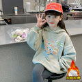 Girls' hooded sweatshirt - new autumn  collection - stylish & casual fleece-lined top for kids & teens - autumn/winter