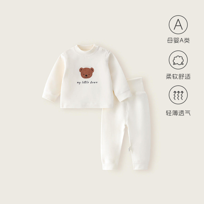 Baby comfort fleece set - high-waisted, belly-supporting, seamless, class a, extra thick, warm set - autumn/winter separates - 95% cotton set
