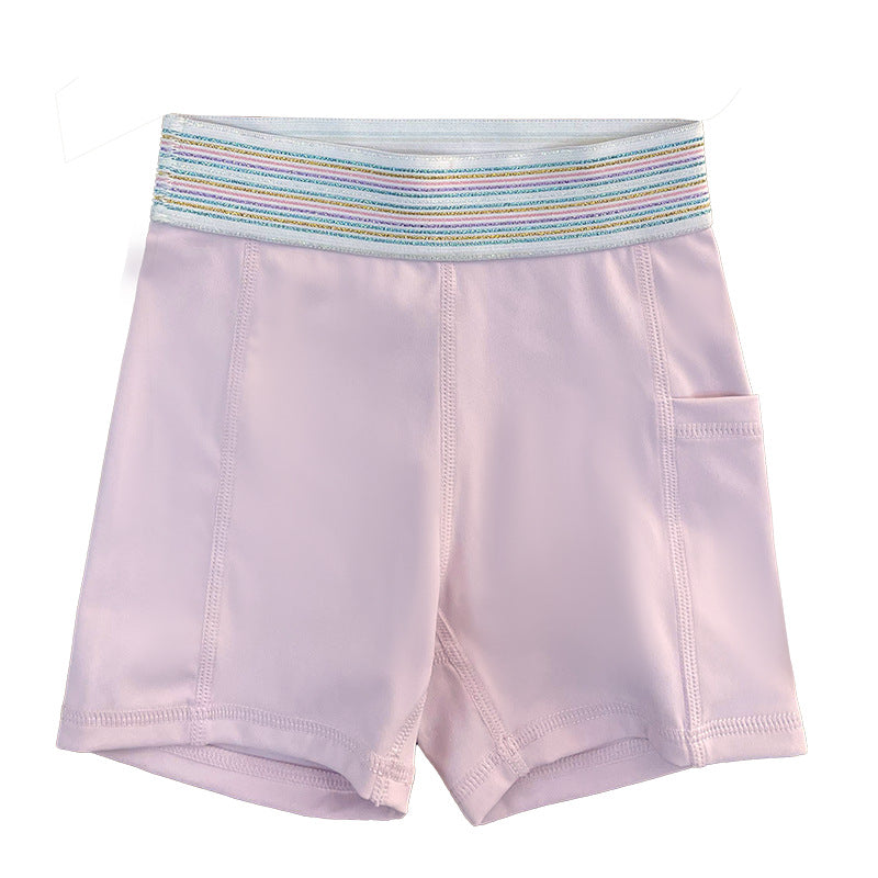 High-elasticity, skin-friendly activewear set for girls: quick-dry running, training, yoga, and workout shorts