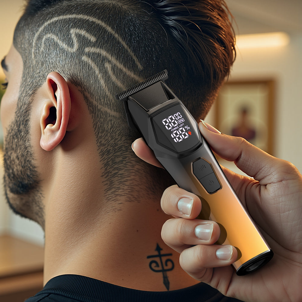 Barber shop electric hairdressing device digital display shaving push white oil head hair cutting clipper cross-border hairdressing electric clipper commercial