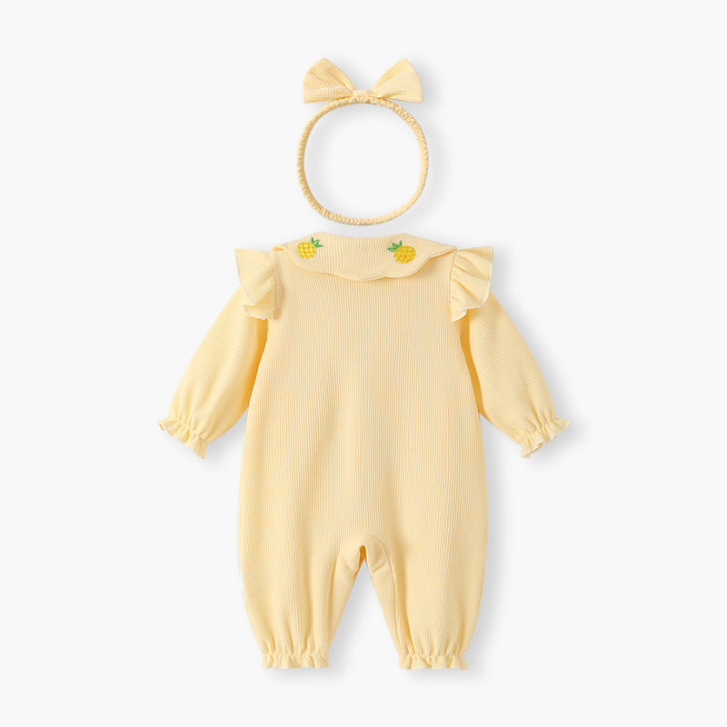 Newborn baby clothes spring autumn  new style doll collar baby girl romper super cute crawling suit spring outfit