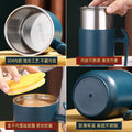 304 stainless steel water cup tea cup for home mug student cup with lid milk cup gift logo