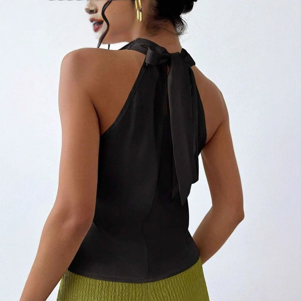 women's sexy sleeveless satin shirt  spring and summer  fashion work women's shirt