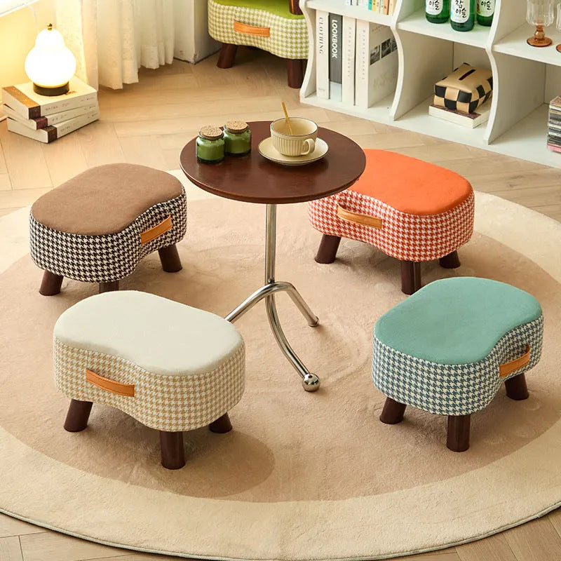 Small stool, shoe changing stool, living room sofa, footstool, coffee table, small stool, shoe changing stool, for home small bench, stacked solid wood