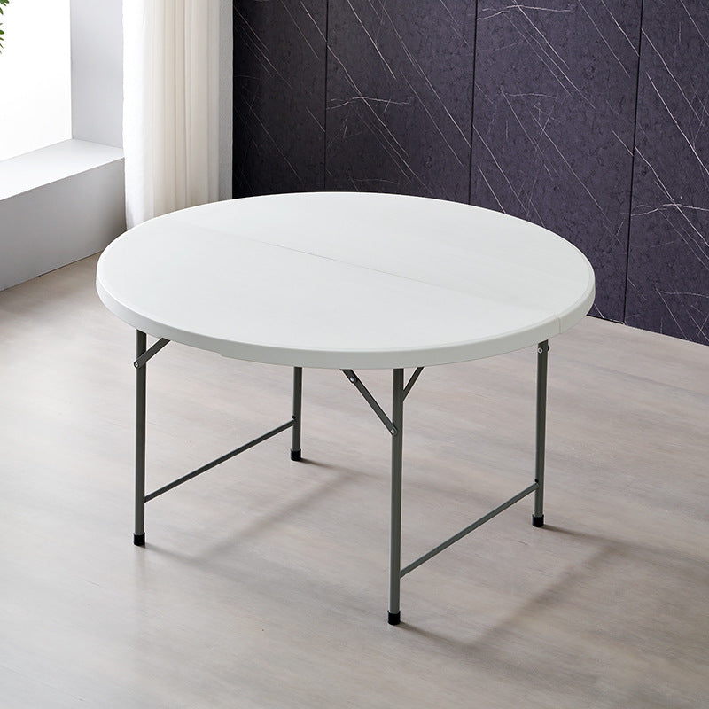 Collapsible round table dining table for home use - round plastic large tabletop restaurant table and chairs - folding dining table