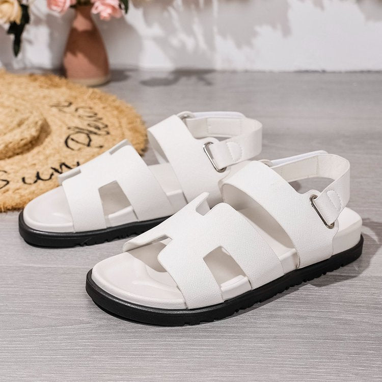 hot-selling  summer new sandals for women, plus-size, one-strap hook-and-loop closure, european and american style roman sandals
