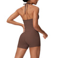 New arrival cross-border pure color brushed beautiful back strap halterhigh waist yoga clothes suit sports running fitness suit for women