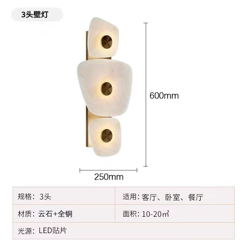 accessible luxury designer marble wall lamp bedside postmodern casual bedroom living room background atmosphere lamp