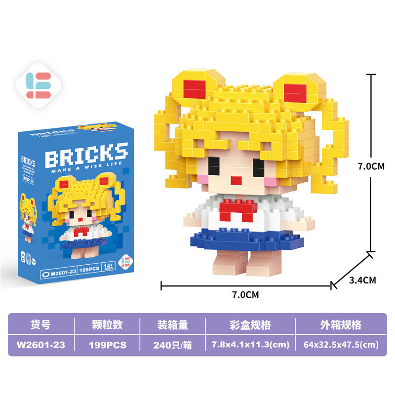 【customizable】micro building blocks children's educational puzzle assembly toy model ornament cartoon blind box gift