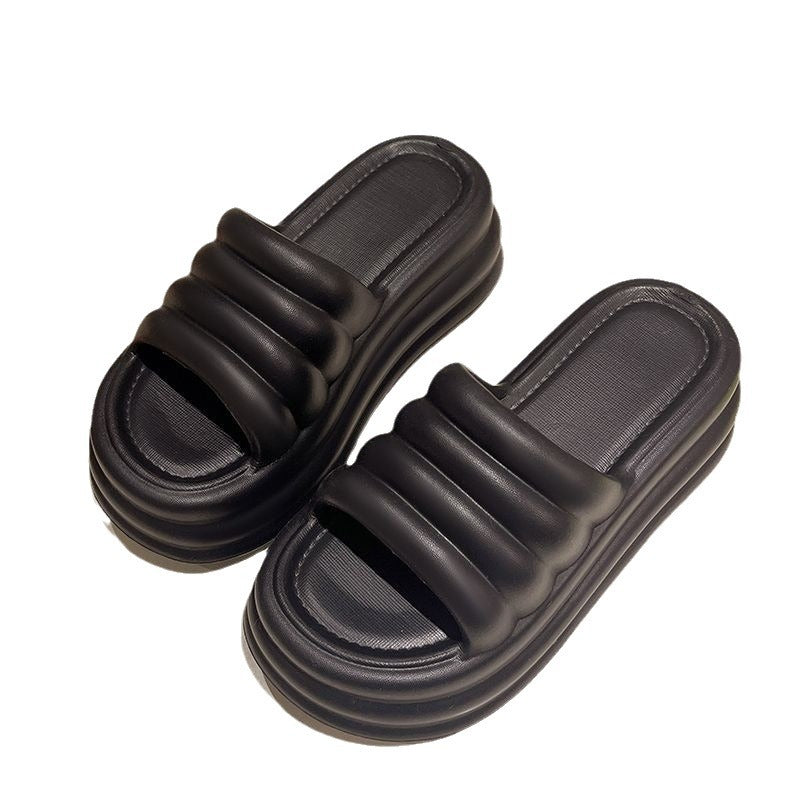 2024 women's platform flip-flops: summer eva anti-slip, height-boosting, soft, indoor/outdoor sandals - lightweight and comfortable