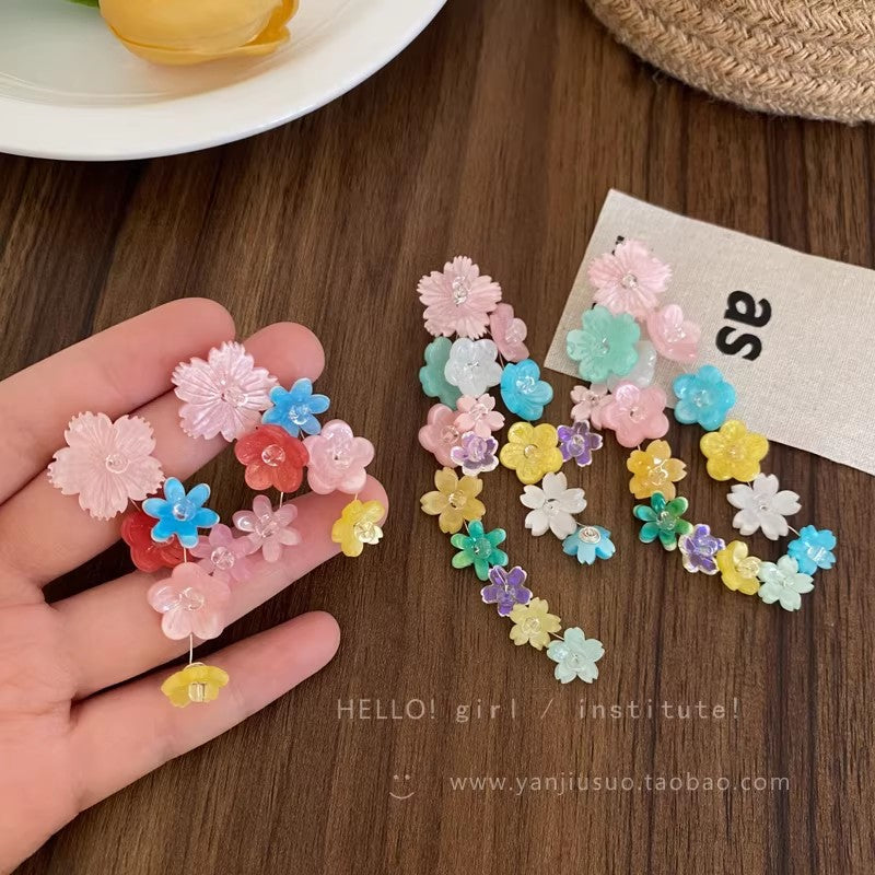 Dopamine floral tassel earrings - women's chic, high-end, unique, and beautiful earrings