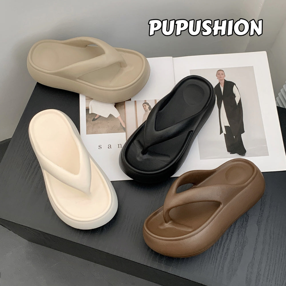 6cm thick-soled flip-flops women's summer outwear soft bottom heightening indoor non-slip beach slippers flip-flops sandals