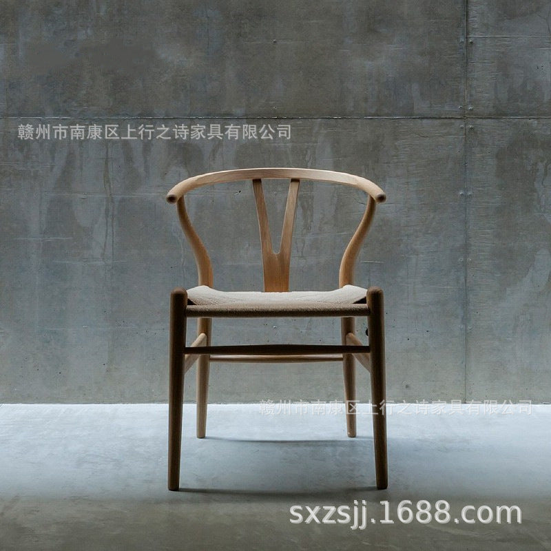 Shangxingzhi shi dining chair y chair hans chair solid wood desk chair single chair medieval chinoiserie solid wood chair with armrests