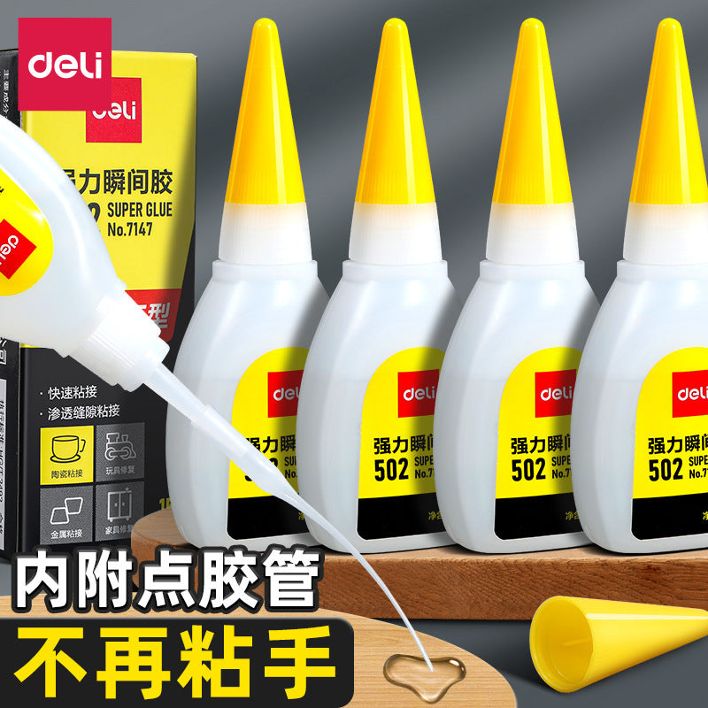 Deli 502 glue 7147 water soft glue instant manual super glue quick drying super strong plastic metal glue