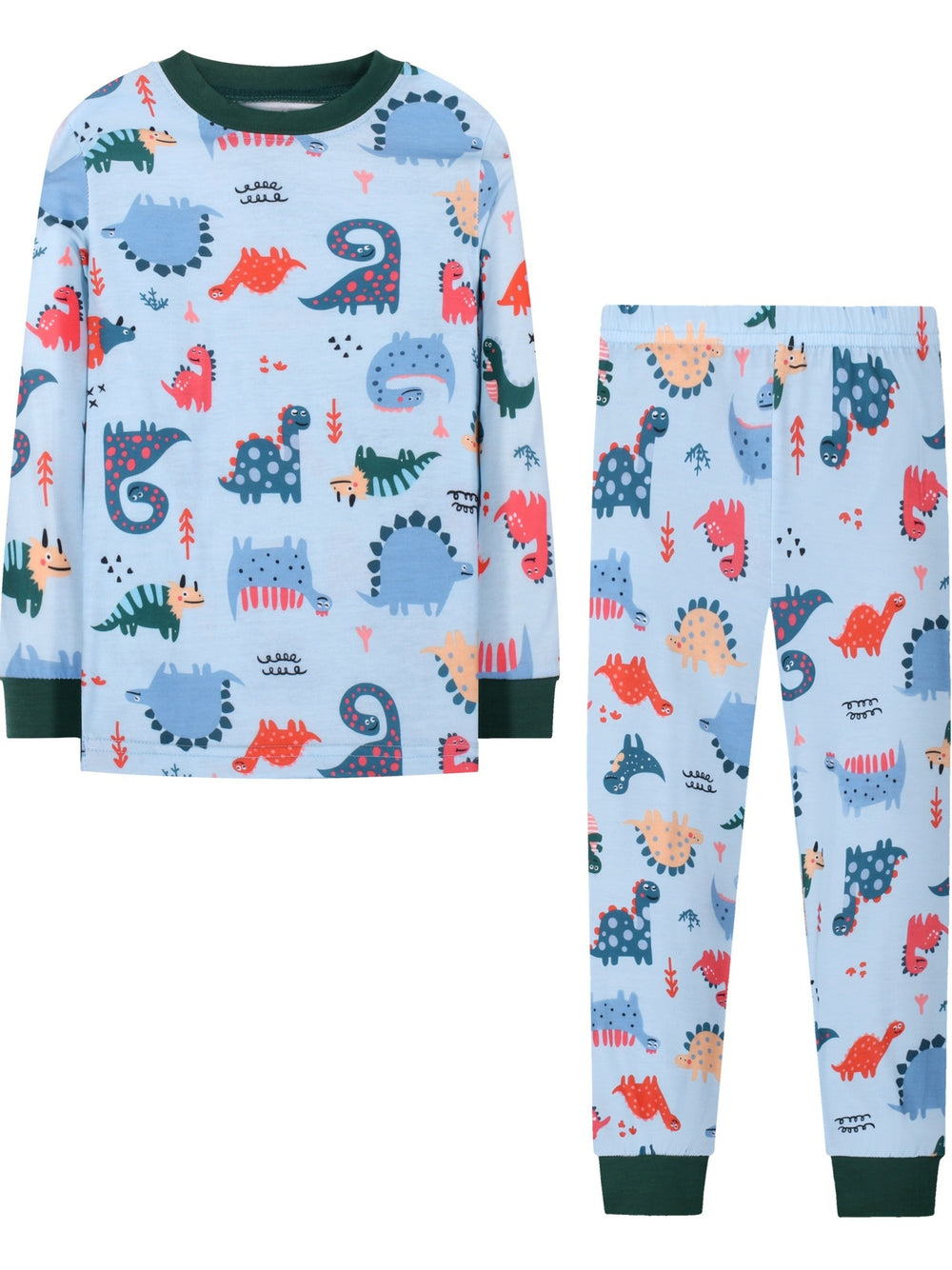 Exclusively for foreign trade platforms: children's pajama sets, autumn and winter styles, featuring unique dinosaur designs for boys, long-sleeved loungewear sets