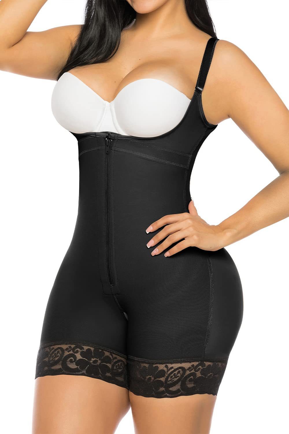 Temu european and american style waist trainer bodysuit - mesh shapewear for tummy control, butt lift, and body shaping