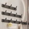 Wall-mounted over-the-door hook rack - no drilling required, adhesive hook strip for entryway, strong load-bearing capacity for clothes and hats