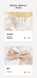 Girls' foreign trade skirt set: lace-trimmed white blouse with bow and ruffle hem skirt - two-piece outfit for kids
