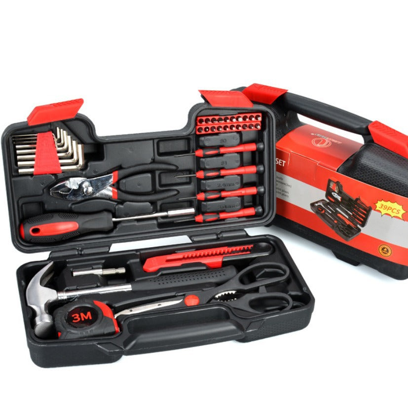 New Household Combination Tool Set 39-piece 45 #Carbon Steel Auto Repair Tools Hardware Toolbox 9639