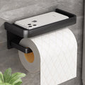 No punching black paper towel holder roll paper holder storage rack toilet bathroom tissue box mobile phone toilet paper holder roll paper