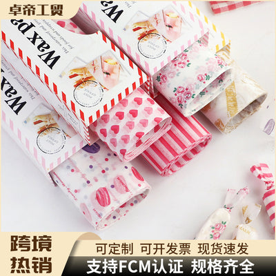 Waxed paper snack mat paper printed food packaging paper oil-proof baking wax paper sandwich wrapping paper oil-absorbing paper wholesale