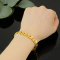 Women's leaf-shaped teardrop heart-shaped snap bracelet, geometric design bracelet, imitation gold plated 24k gold bracelet