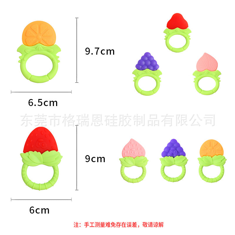 Baby Fruit Rings Toothpaste Newborn Teeth Grinder Food Grade Silicon Bite Baby Teething Toy