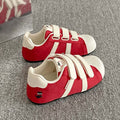 Embroidered versatile white sneakers for women, 2026 new spring/autumn collection, velcro closure german army trainers, chunky clogs