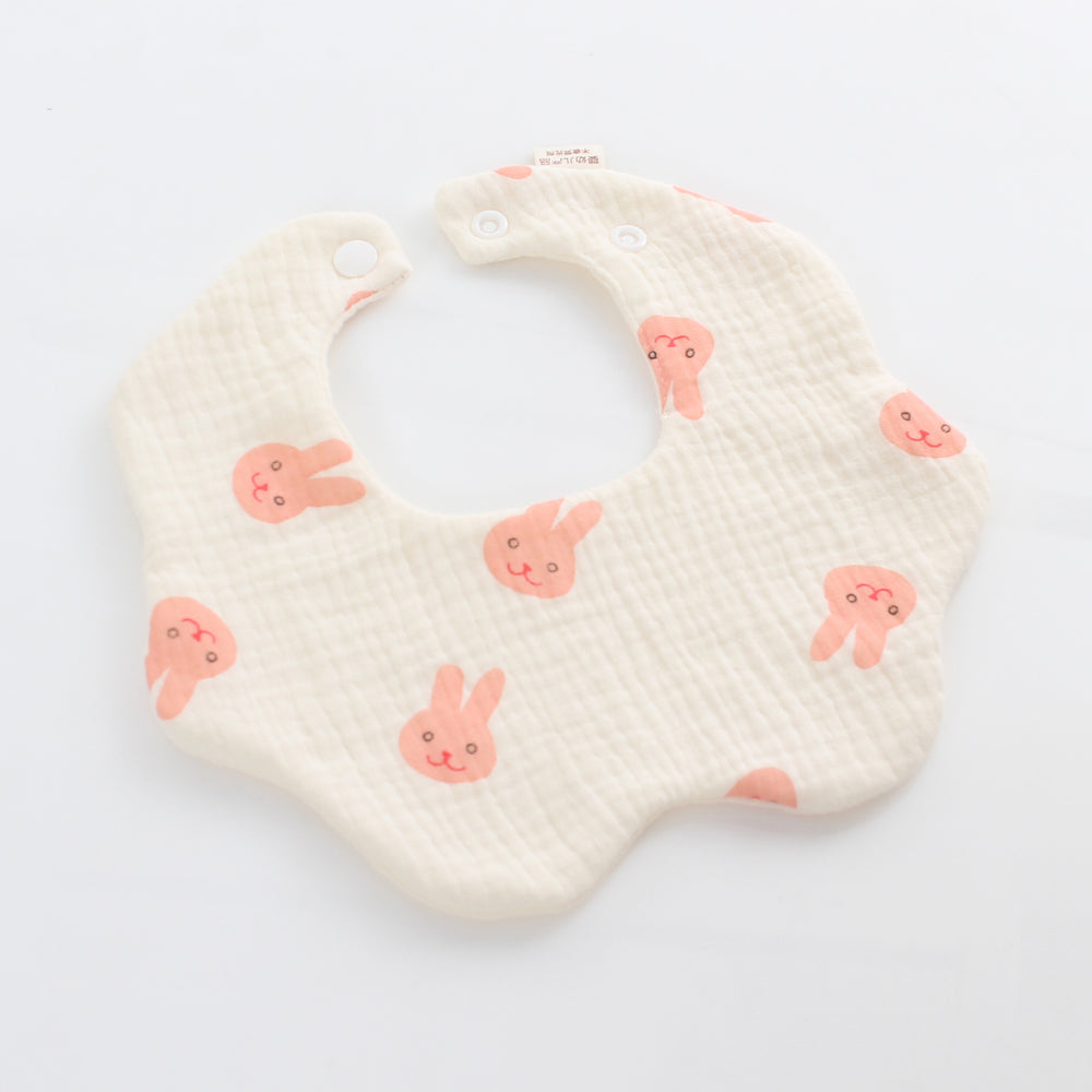 Gauze pure cotton baby saliva towel baby newborn six-layer eating bib cartoon water-absorbent anti-fouling bib wholesale