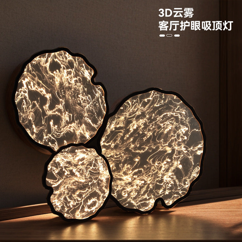 3D Cloud Mist Modern Minimalist Living Room Ceiling Light Bedroom Intelligent Full Spectrum Highlight Eye Protection Home Smart Lighting