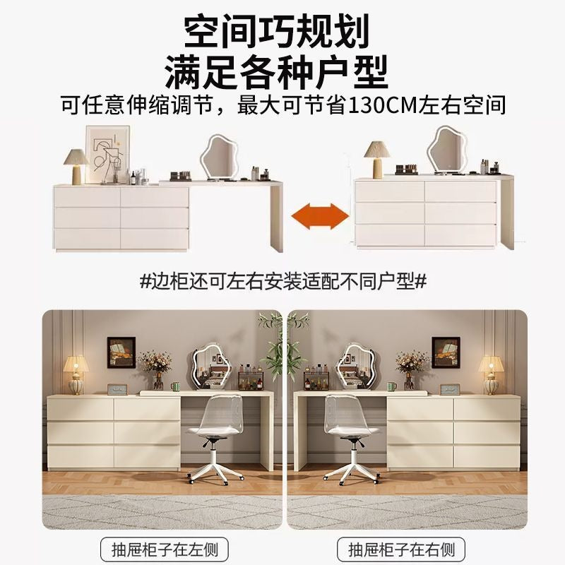 French cream style bedroom vanity table all-in-one chest of drawers dressing table bed end storage cabinet corner table small apartment with drawers