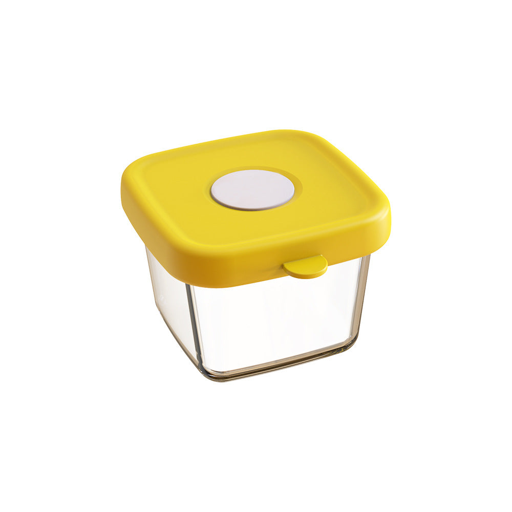 Kids glass food supplement box silicone fresh lid portable tableware box baby jam box snack box can be steamed and cooked wholesale