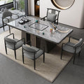 Modern rock slab tea table and chair set - ideal for home, balcony, living room, office, or kung fu tea - complete all-in-one set