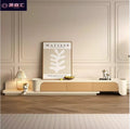 Solid wood slate coffee table cream style living room for home wood color large and small apartment floor cabinet accessible luxury stretch tv cabinet