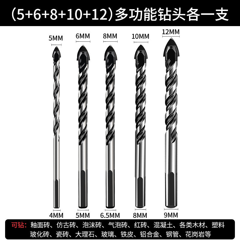 Tile drill bit glass ceramic concrete multi-function cement drill bit alloy punching hand drill triangular drill bit