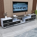 Six-drawer white cabinet with black door, suitable for 1.8-2.4 meter countertops