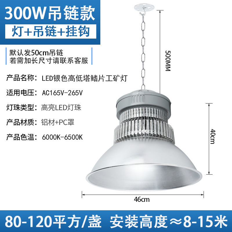 LED High Bay Light High Power Black Fin Workshop Warehouse Pendant Light Indoor Stadium Gymnasium Lighting