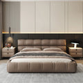 Foshan genuine leather bed classy leather art small apartment bedroom furniture small apartment modern casual soft bag classy bed master bedroom