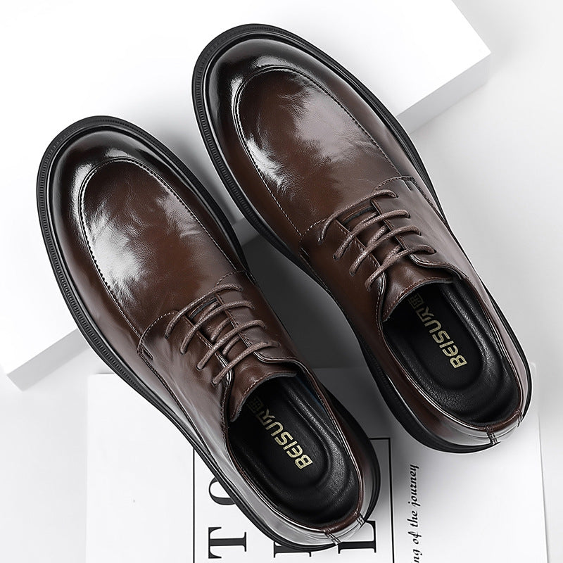 Genuine leather business casual dress shoes for men - premium british style for weddings and formal occasions