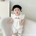 Newborn baby summer romper  spring infant flutter sleeve bodysuit long sleeve crawling suit baby girl outfit