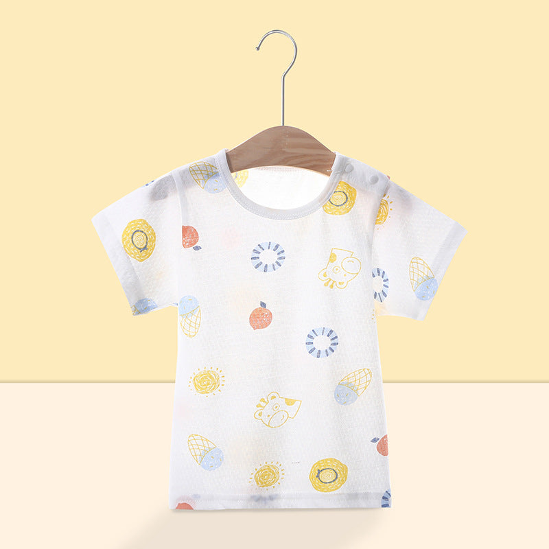 Baby t-shirt short sleeve boys summer thin style children's half sleeve top 0-3 years old summer clothes boys toddler new summer collection