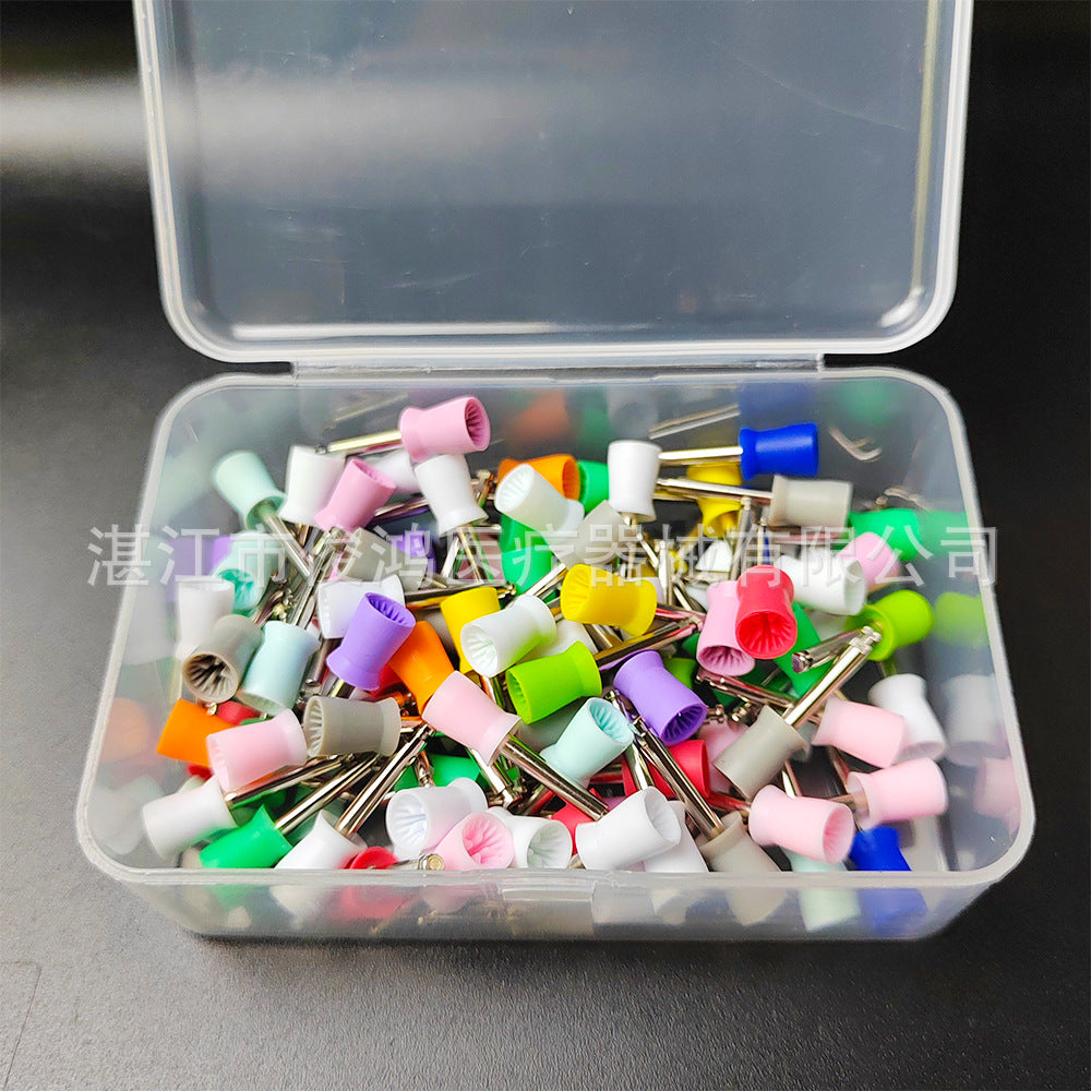 dental polishing cup, tooth polishing cup, white color polishing cup, 100 disposable polishing cups in a box.