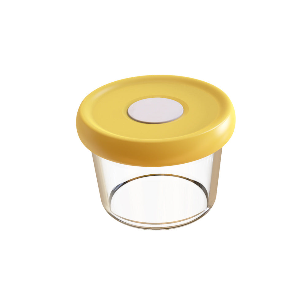 Kids glass food supplement box silicone fresh cover portable tableware box baby food supplement box can be steamed and cooked wholesale storage box
