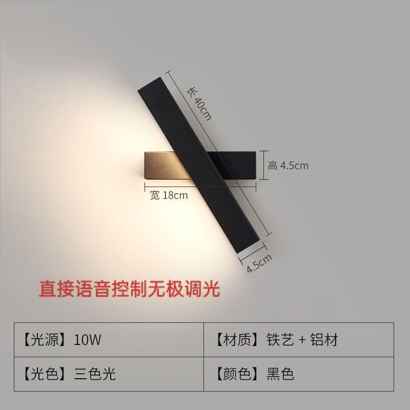 Bedroom bedside wall lamp modern minimalist living room background wall study room track creative rotating lighting fixture