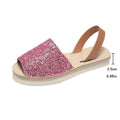 Export sequinflats fish mouth sandals women's fashionplus size shiny open toe soft bottom sandals cross-border export shoes wholesale