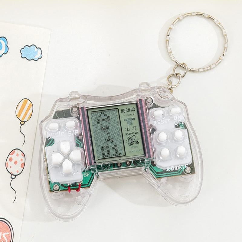 Mini tetris game console keychain - retro handheld arcade - nostalgic backpack charm - wholesale for street vendors