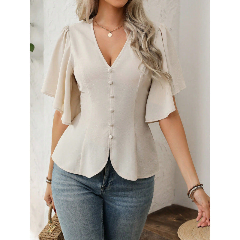 Ebay european and american cross-border foreign trade women's short-sleeved tops summer style