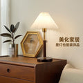 French medieval atmosphere fabric american living room bedroom bedside table study solid wood lamp retro nostalgic decorative table lamp