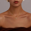e-commerce amazon cute bow gold necklace factory direct sales